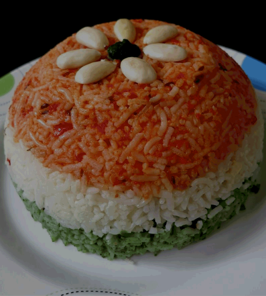 Indian cuisine (Tiranga-Pulao)