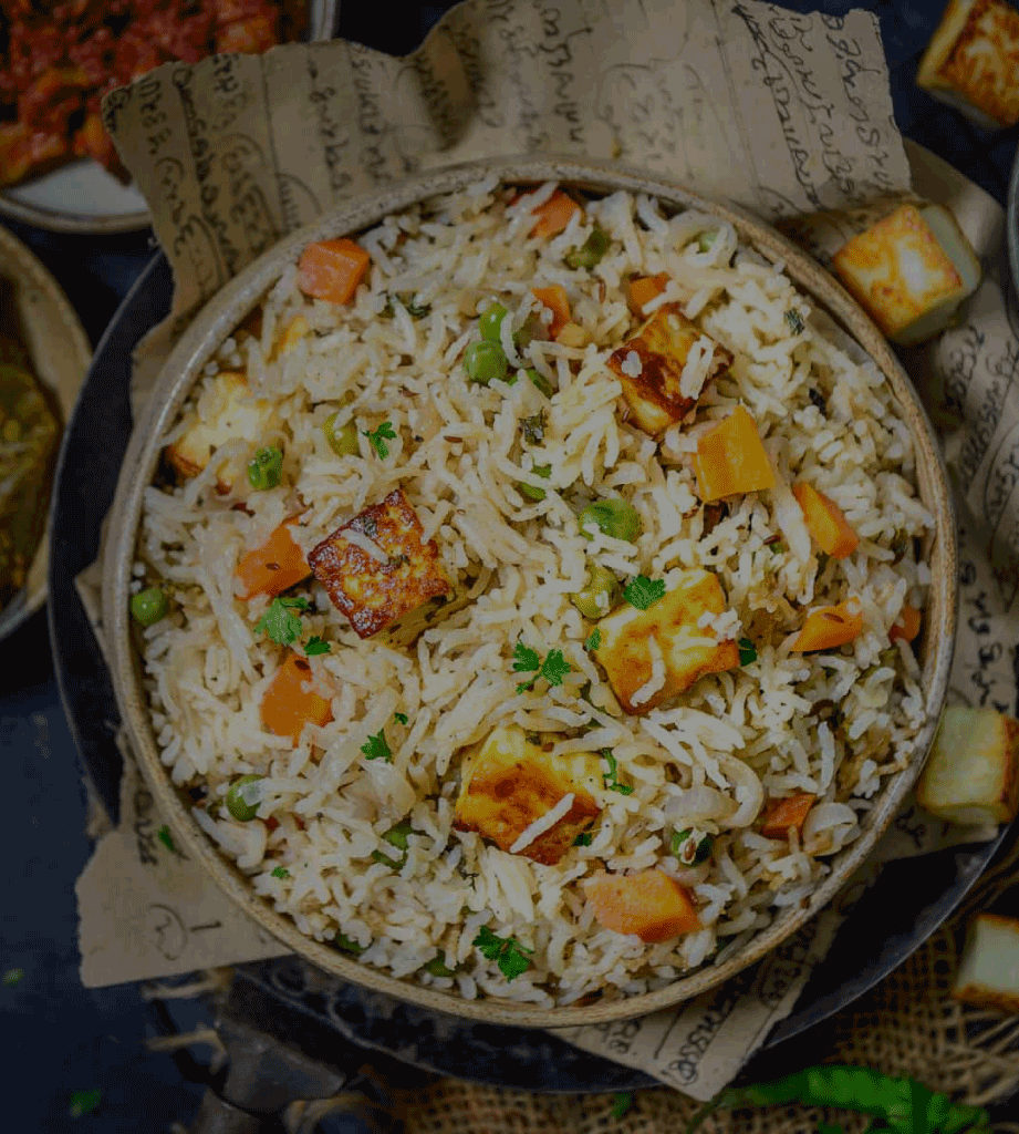 Vegetarian Recipe (paneer-pulao)